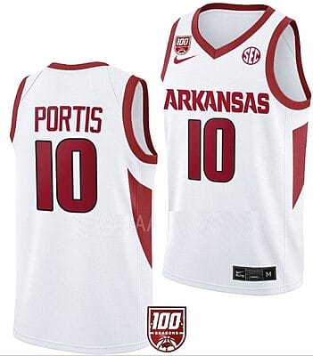 Bobby Portis Jersey #10 Arkansas Razorbacks College Basketball 100 Season White