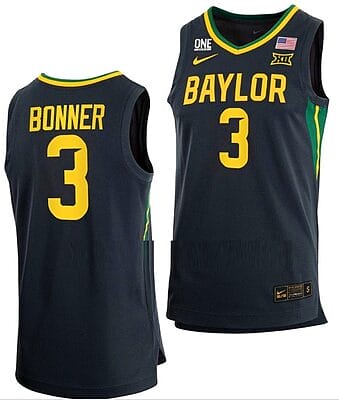 Bonner Anthracite Jersey #3 Baylor Bears College Basketball Away