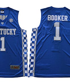 Devin Booker Jersey #1 Kentucky Wildcats NCAA Basketball Blue