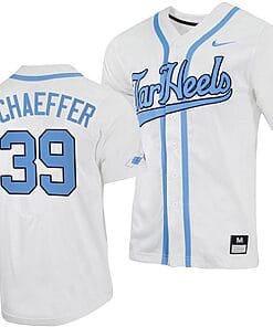 Brandon Schaeffer Jersey #39 North Carolina Tar Heels Baseball White Full-Button