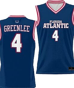 Bryan Greenlee Jersey #4 FAU Owls Full Sublimated Alternate Basketball Navy