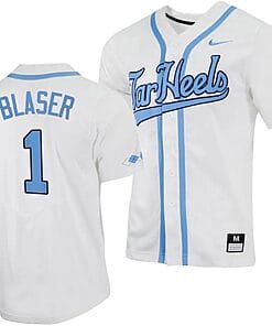 Bryce Blaser Jersey #1 North Carolina Tar Heels Baseball White Full-Button