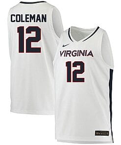 Chase Coleman Jersey #12 Virginia Cavaliers College Basketball Stitched White