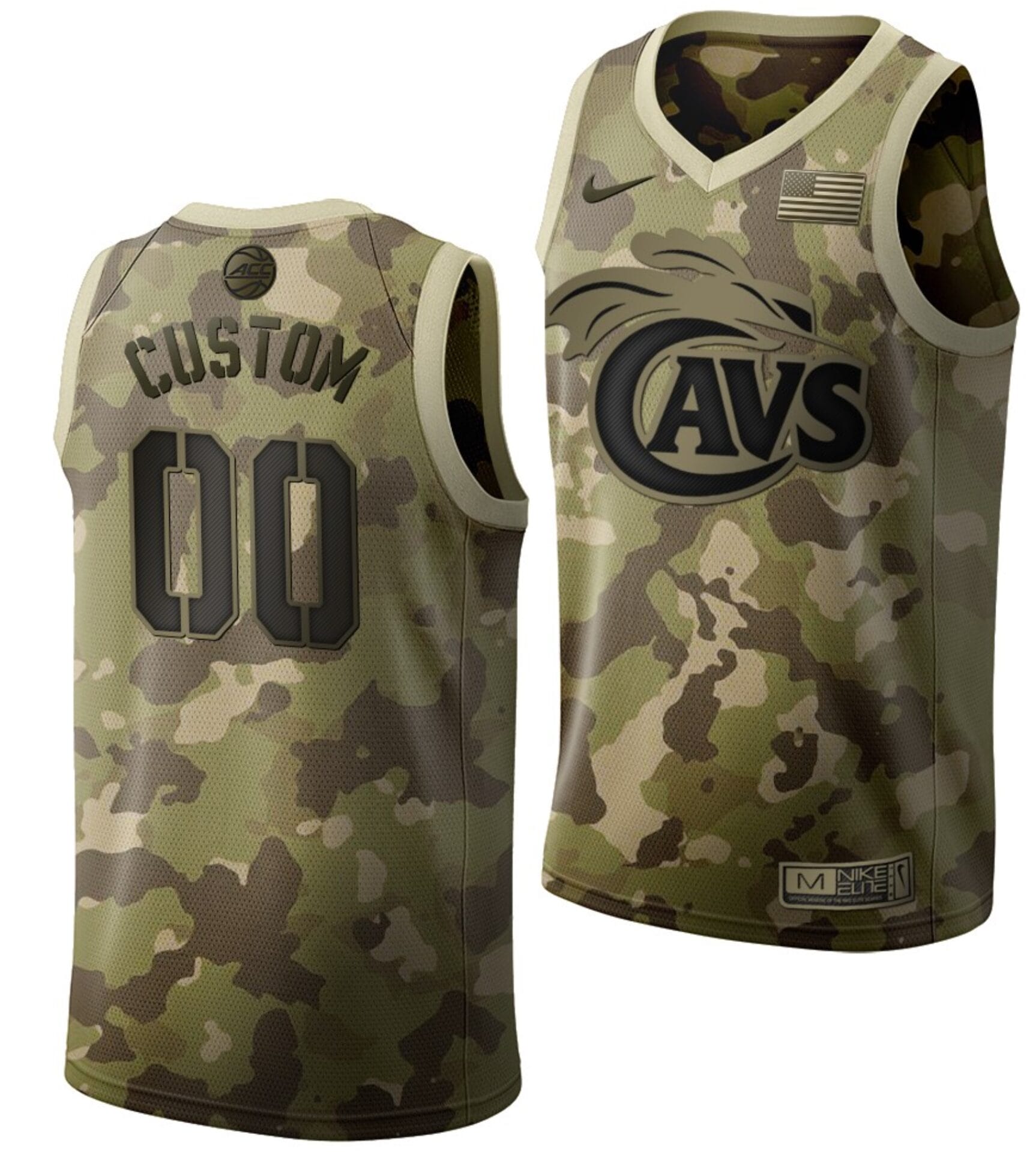Custom Virginia Cavaliers Jersey Name and Number College Basketball Desert Camo