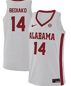Charles Bediako Jersey Alabama Crimson Tide College Basketball Replica White #14