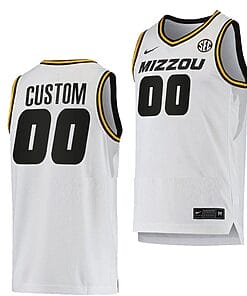 Custom Missouri Tigers Jersey Name and Number College Basketball White Home