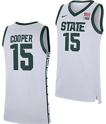 Carson Cooper Jersey #15 Michigan State Spartans Replica Basketball 2023-24 White