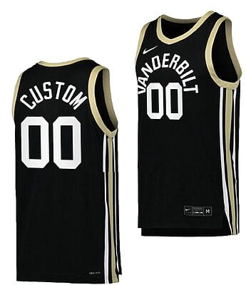 Custom Vanderbilt Commodores Jersey Name and Number College Basketball Uniform Black