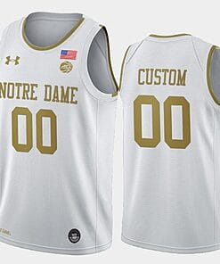 Custom Notre Dame Fighting Irish Jersey College Basketball White Golden