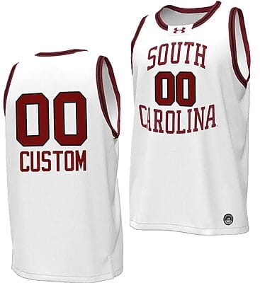 Custom South Carolina Gamecocks Jersey Name And Number Basketball Throwback Replica White