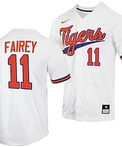 Chad Fairey Jersey #11 Clemson Tigers College Baseball White