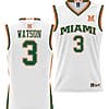 Christian Watson Jersey #3 Miami Hurricanes NIL College Basketball Lightweight White