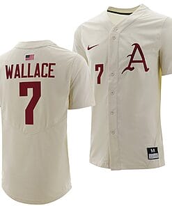 Cayden Wallace Jersey #7 Arkansas Razorbacks College Baseball Full-Button Natural