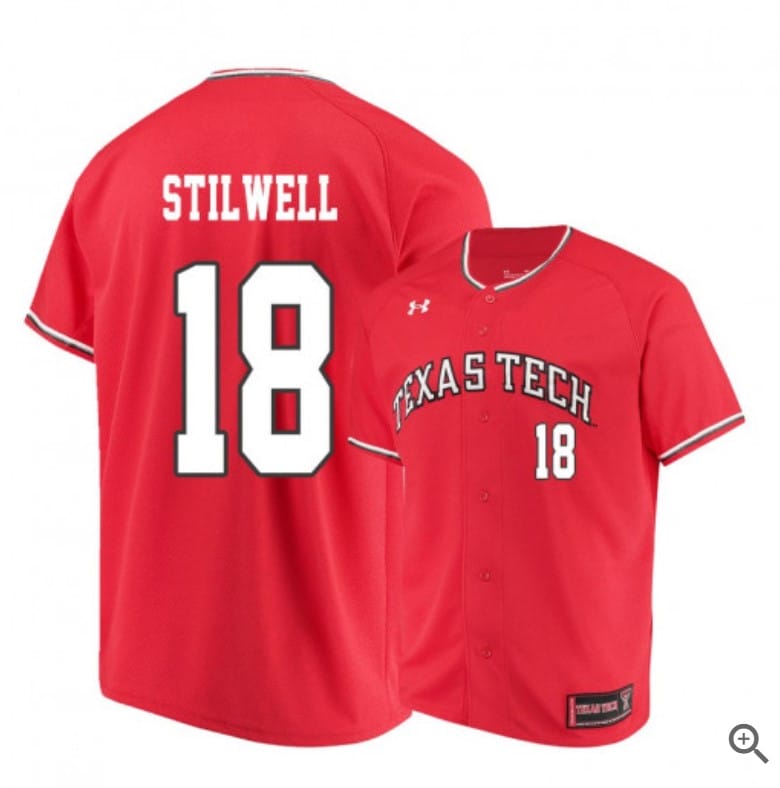 Cole Stilwell Jersey #18 Texas Tech Red Raiders Baseball NCAA College Cream Alumni