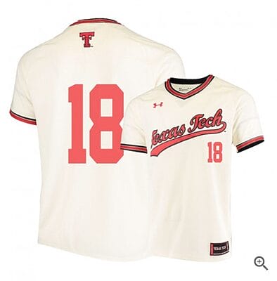 Cole Stilwell Jersey #18 Texas Tech Red Raiders Baseball NCAA College Cream Alumni