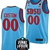 Custom San Diego State Aztecs Jersey Name and Number College Basketball 2023 NCAA Final Four Blue
