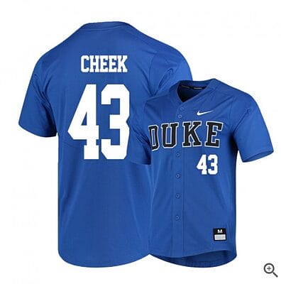 Chase Cheek Jersey #43 Duke Blue Devils Baseball NCAA College Blue Elite Alumni