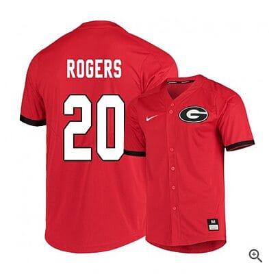Chaney Rogers Jersey #20 Georgia Bulldogs Baseball NCAA College Red Elite Alumni