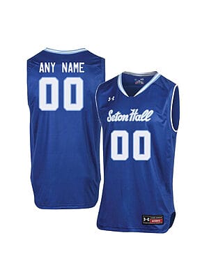 Custom Seton Hall Pirates Jersey College Basketball Name and Number Blue
