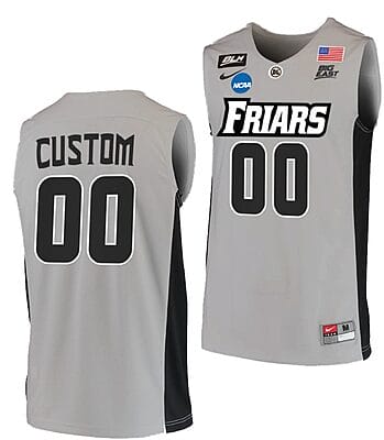 Custom Providence Friars Jersey Name and Number College Basketball 2022 NCAA March Madness Grey BLM