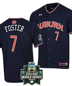 Cole Foster Jersey #7 Auburn Tigers Baseball NCAA College 2022 World Series Navy