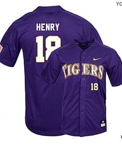 Cole Henry Jersey #18 Lsu Tigers Baseball NCAA College Purple Elite Alumni