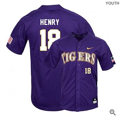 Cole Henry Jersey #18 Lsu Tigers Baseball NCAA College Purple Elite Alumni