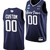 Custom Saint Peters Peacocks Jersey Name and Number College Basketball 2022 NCAA March Madness Navy BLM