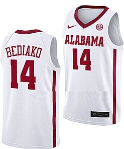 Charles Bediako Jersey Alabama Crimson Tide College Basketball White #14