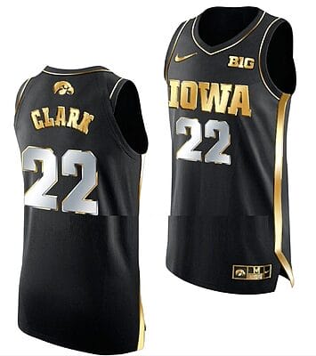Caitlin Clark Jersey #22 Iowa Hawkeyes College Basketball Black Golden Edition
