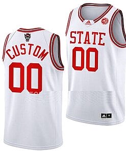 Custom NC State Wolfpack Jersey Name and Number College Basketball White 40th Anniversary