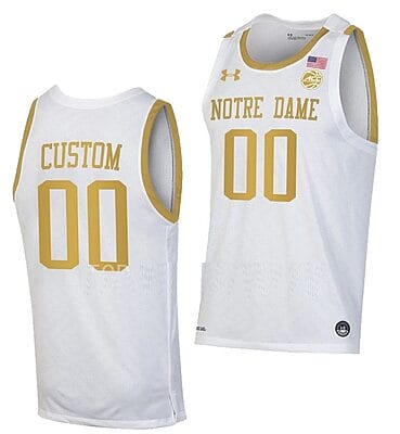 Custom Notre Dame Fighting Irish Jersey College Basketball Yellow White