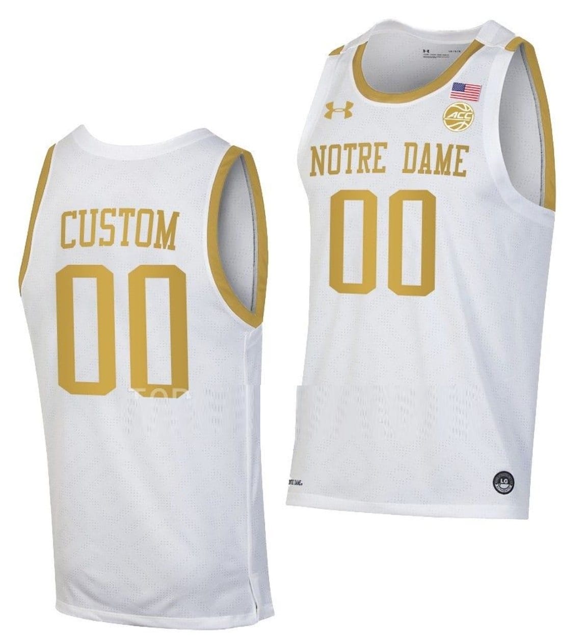 Custom Notre Dame Fighting Irish Jersey College Basketball Yellow White