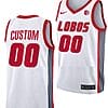 Custom New Mexico Lobos Jersey Name and Number College Basketball Swingman White