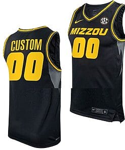 Custom Missouri Tigers Jersey Name and Number College Basketball Black Away