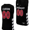 Custom Cincinnati Bearcats Jersey Name and Number College Basketball Replica 2023-24 Black