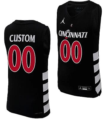 Custom Cincinnati Bearcats Jersey Name and Number College Basketball Replica 2023-24 Black