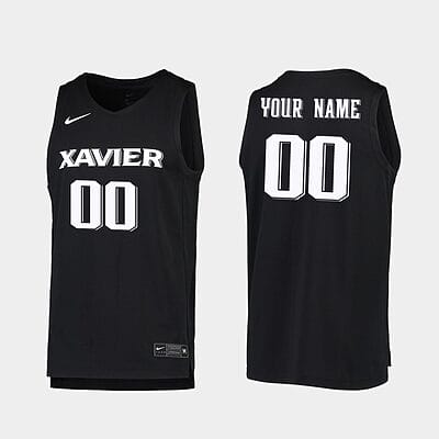 Custom Xavier Musketeers Jersey Name and Number College Basketball Black