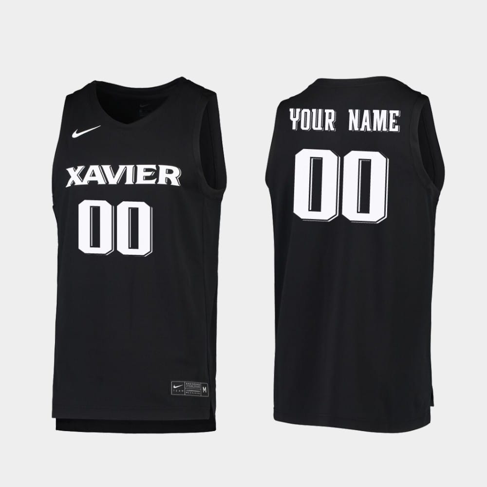 Custom Xavier Musketeers Jersey Name and Number College Basketball Black
