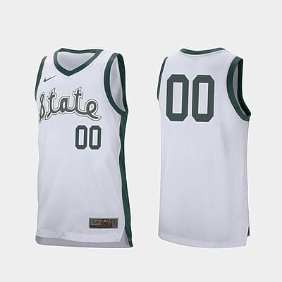 Custom Michigan State Spartans Jersey Name and Number College Basketball White Retro