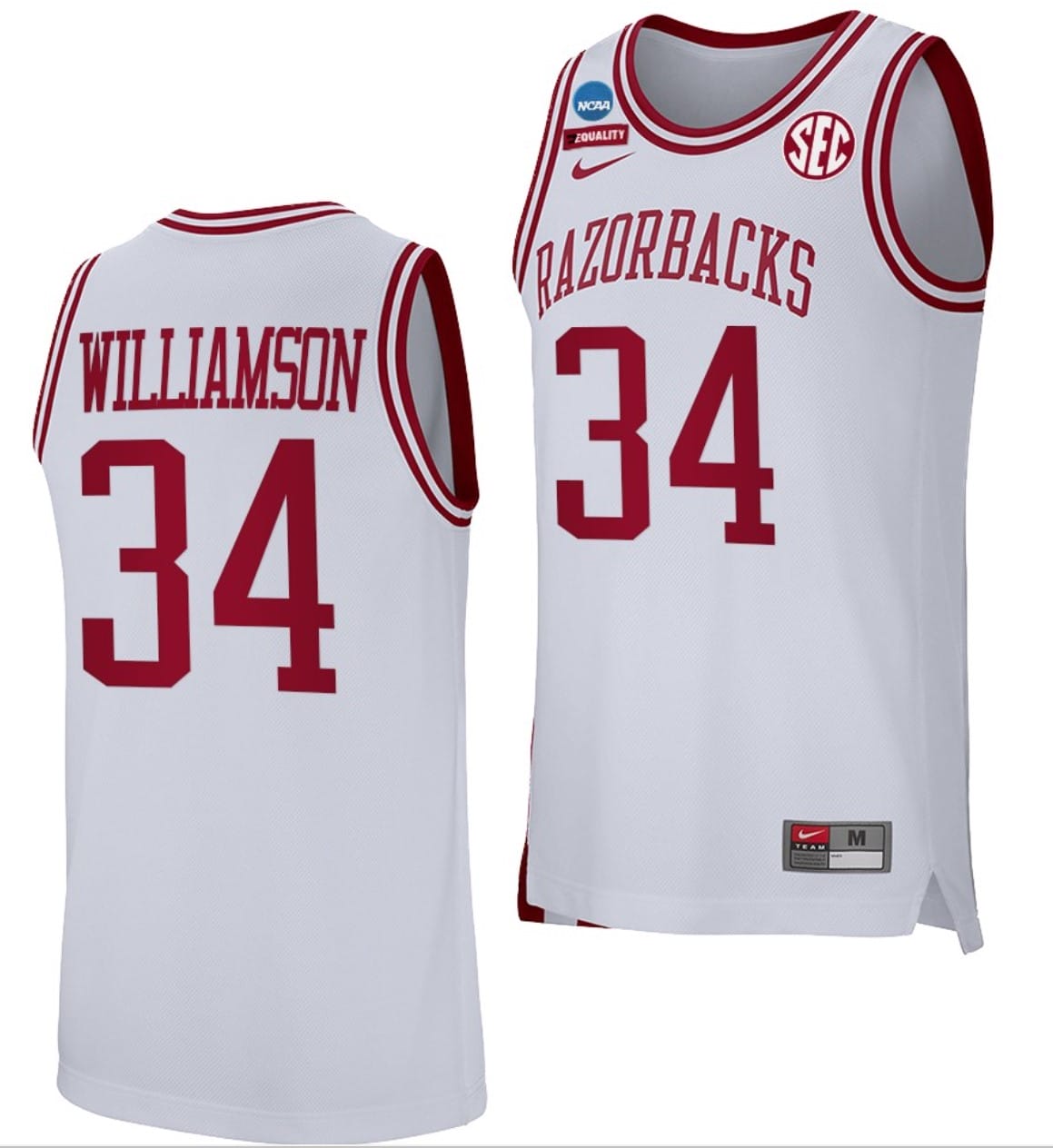 Corliss Williamson Jersey #34 Arkansas Razorbacks College Basketball 2022 NCAA March Madness Retro White