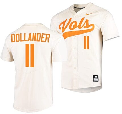Chase Dollander Jersey #11 Tennessee Volunteers Baseball NCAA College 2023 MLB Draft Top prospects White