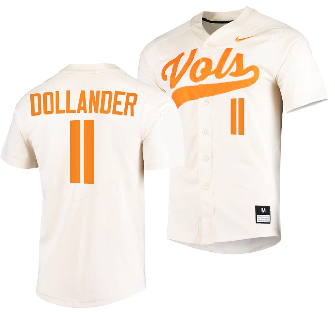 Chase Dollander Jersey #11 Tennessee Volunteers Baseball NCAA College 2023 MLB Draft Top prospects White