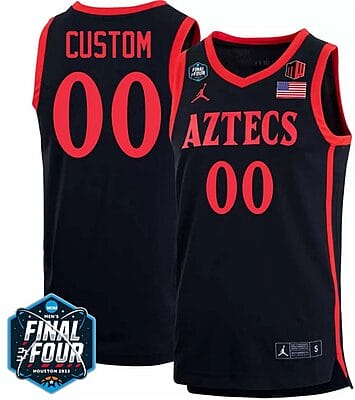 Custom San Diego State Aztecs Jersey Name and Number College Basketball 2023 NCAA Final Four Black