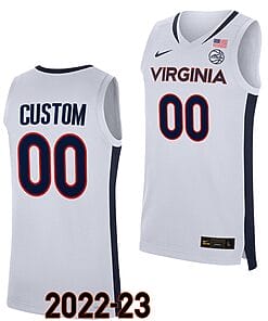 Custom Virginia Cavaliers Jersey Name and Number College Basketball Replica White