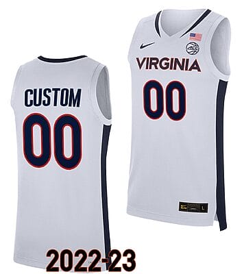 Custom Virginia Cavaliers Jersey Name and Number College Basketball Replica White