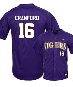 Collier Cranford Jersey #16 Lsu Tigers Baseball NCAA College Purple Elite Alumni