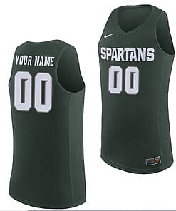 Custom Michigan State Spartans Jersey Name and Number College Basketball Green