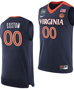 Custom Virginia Cavaliers Jersey Name and Number College Basketball Final Four Navy