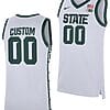 Custom Michigan State Spartans Jersey Name and Number Replica Basketball 2023-24 White